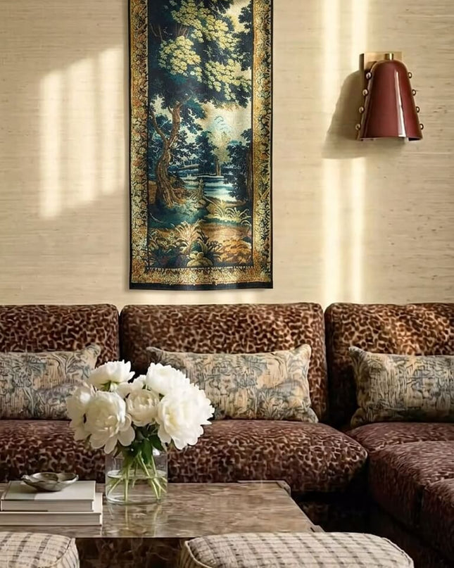 17th Century Landscapes Flemish Verdure Vertical Medieval Tapestry