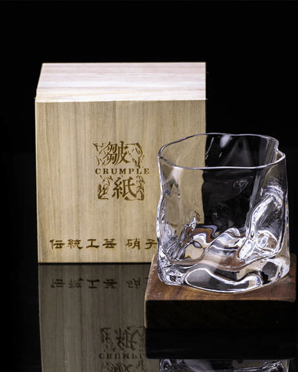 Edo Kiriko "Crumple Body" Whisky Glass - Authentic Japanese Artistry