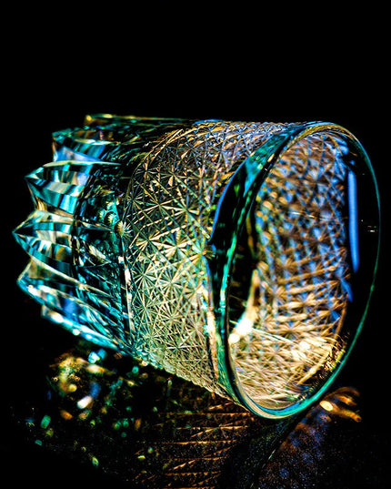 Edo Kiriko Crystal Whisky Glass - Aokiku Design