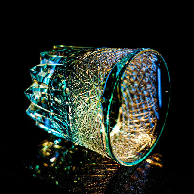 Edo Kiriko Crystal Whisky Glass - Aokiku Design