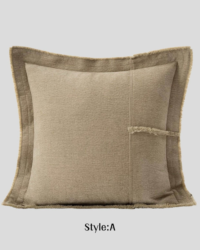 Antique Cotton Linen Natural Breathable Throw Pillow Cover