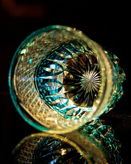 Edo Kiriko Crystal Whisky Glass - Aokiku Design
