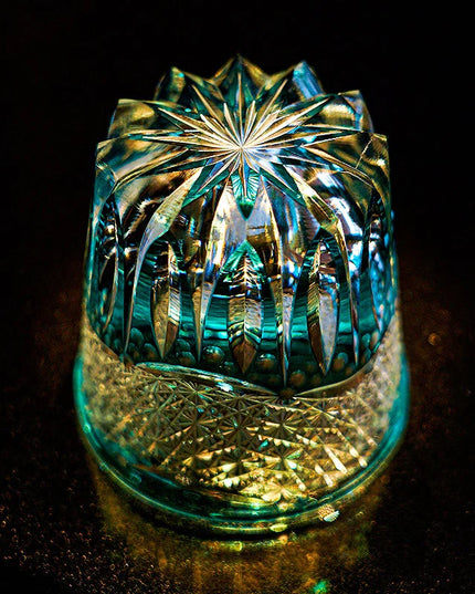 Edo Kiriko Crystal Whisky Glass - Aokiku Design