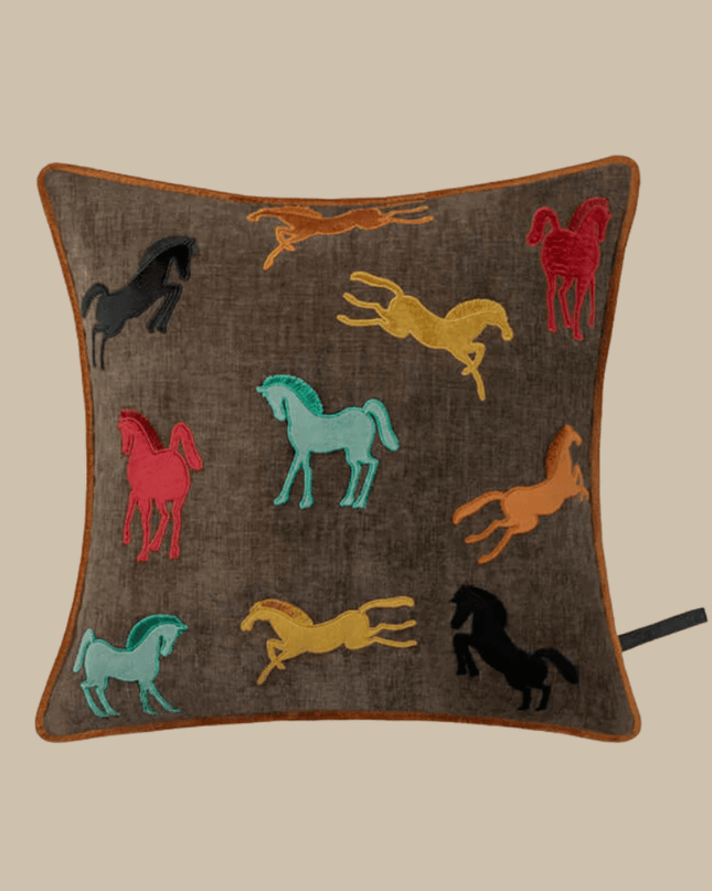 Hand-Embroidered Horse Pillow - 2026 Edition