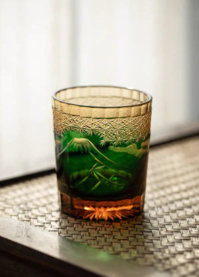 Edo Kiriko Crystal Glass - Mount Fuji