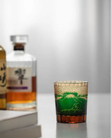 Edo Kiriko Crystal Glass - Mount Fuji