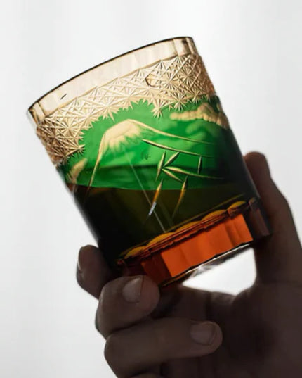 Edo Kiriko Crystal Glass - Mount Fuji