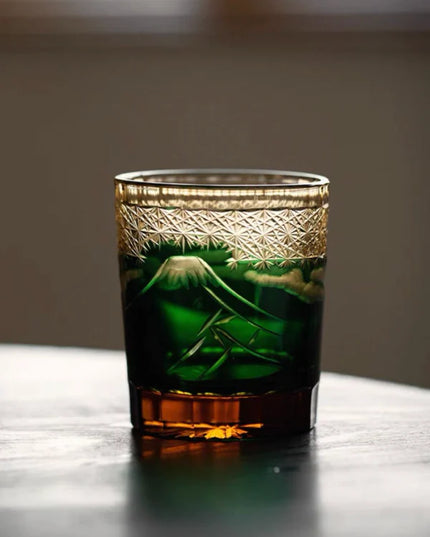 Edo Kiriko Crystal Glass - Mount Fuji