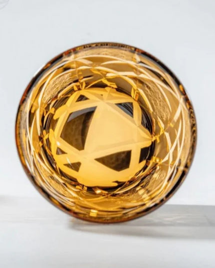 Edo Kiriko Amber Crystal Tumbler-Twilight of the Gods