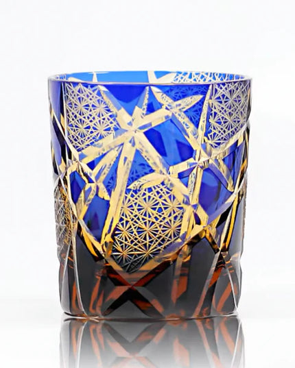 Edo Kiriko Amber Crystal Tumbler-Twilight of the Gods