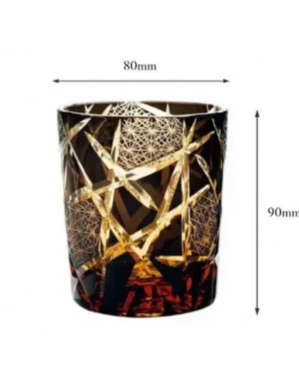 Edo Kiriko Amber Crystal Tumbler-Twilight of the Gods