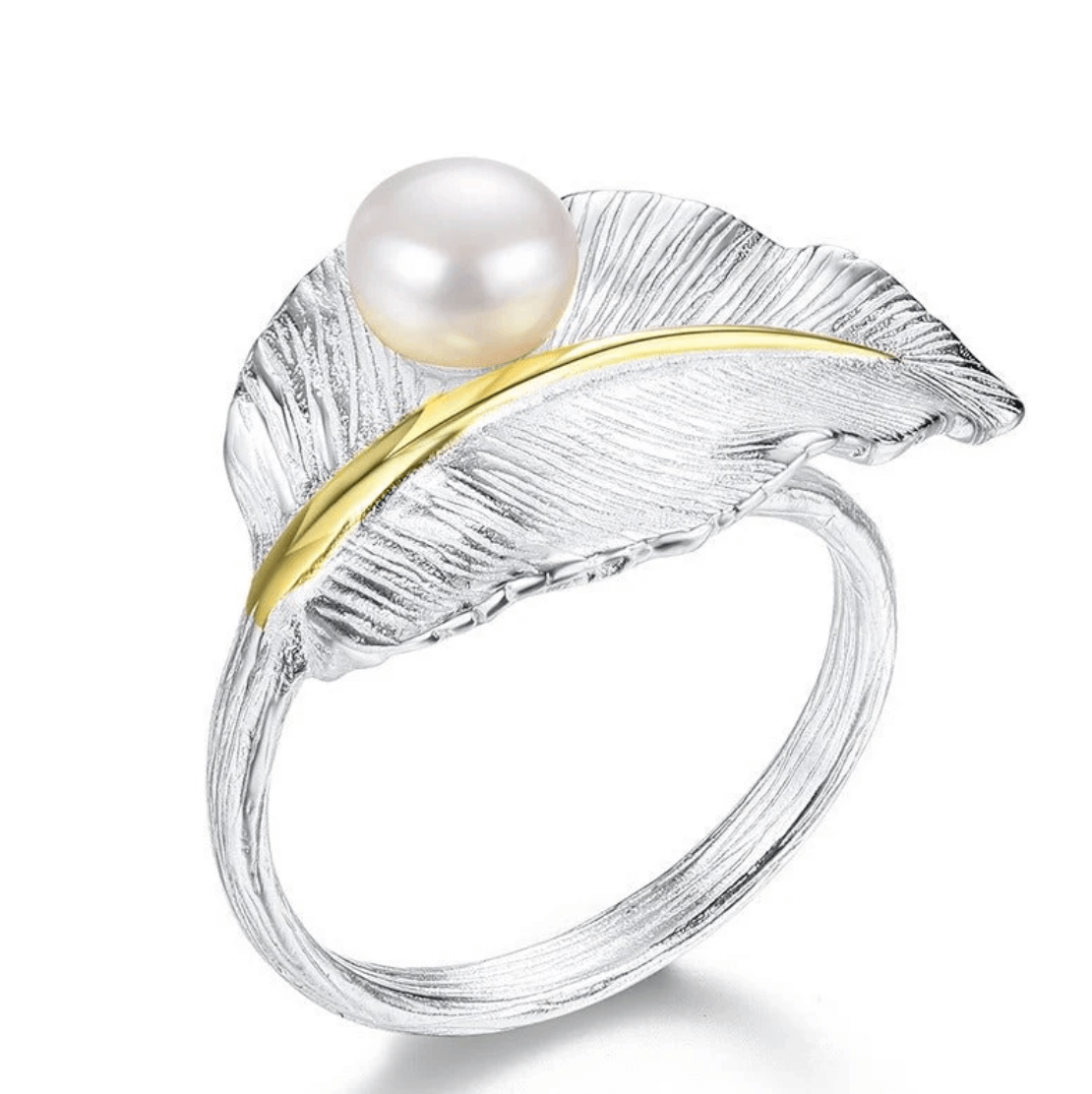 Pearly Leaf - Adjustable Ring