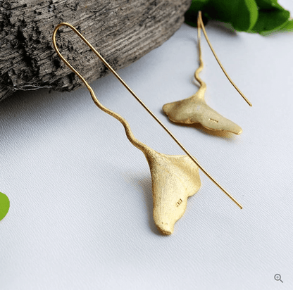 Ginkgo Leaf - Dangle Earrings