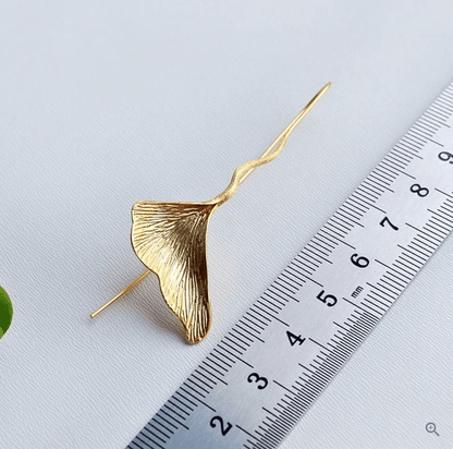 Ginkgo Leaf - Dangle Earrings