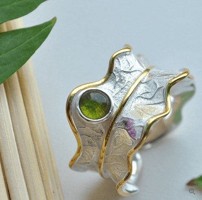 Tourmaline Leaf - Adjustable Ring