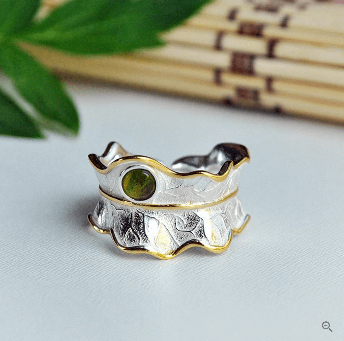 Tourmaline Leaf - Adjustable Ring