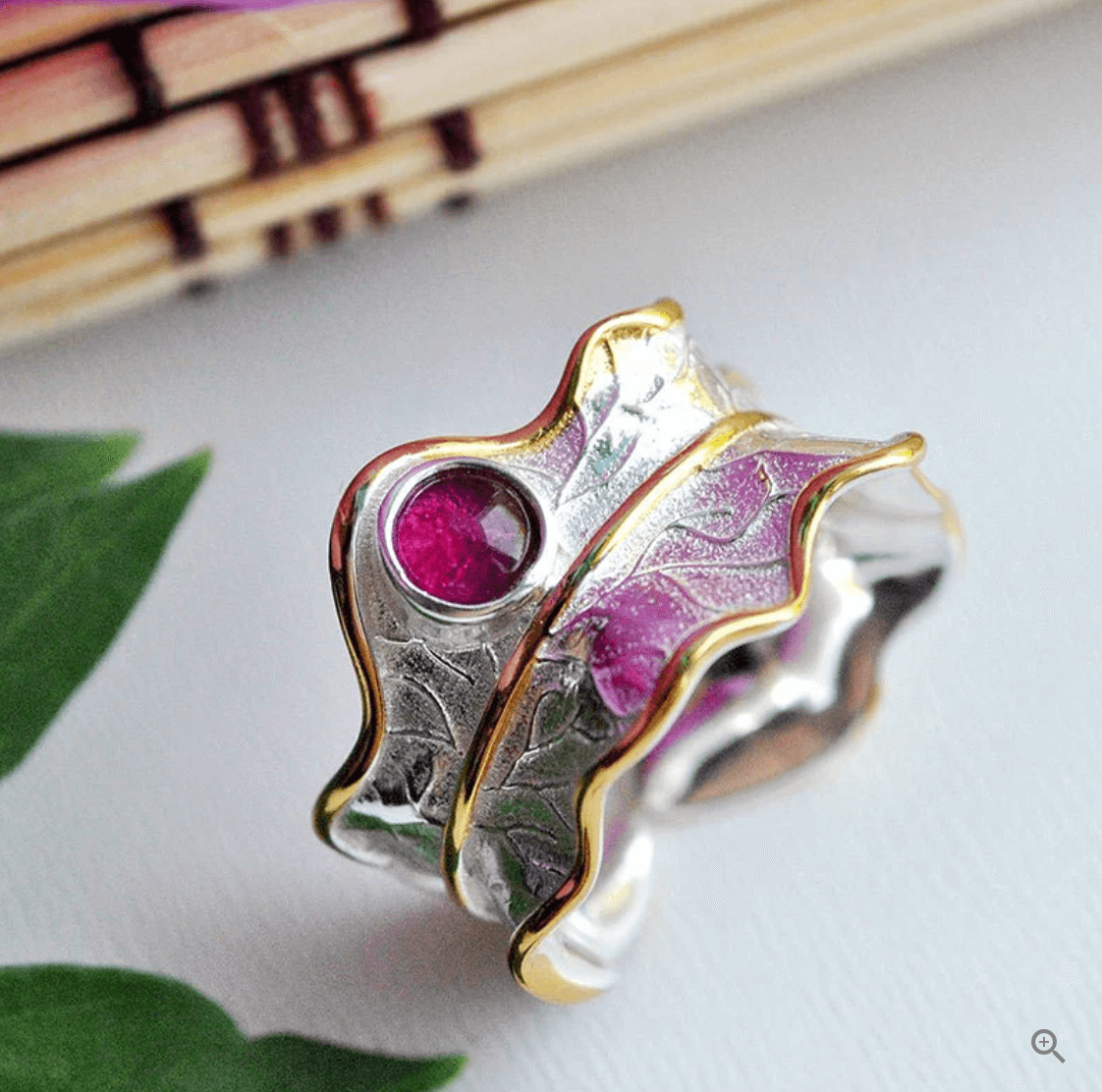 Tourmaline Leaf - Adjustable Ring