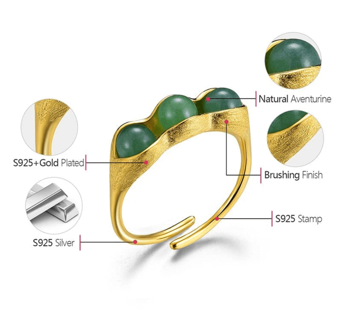 Lucky Peas - Adjustable Ring