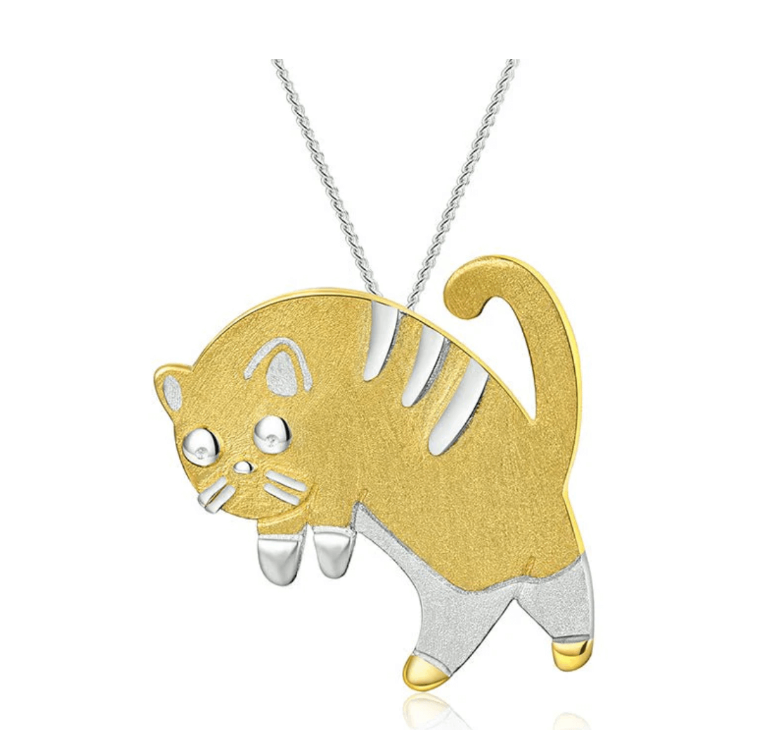 Startled Cat - Handmade Pendant