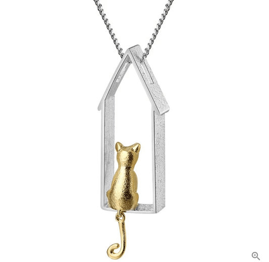 Gazing Cat - Handmade Pendant