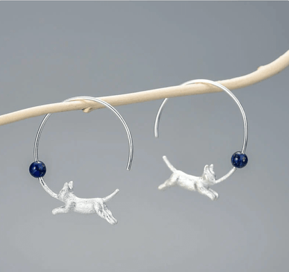 Playing Cat - Hoop Earrings