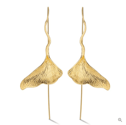 Ginkgo Leaf - Dangle Earrings