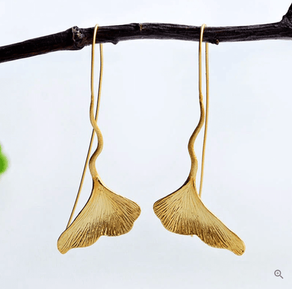 Ginkgo Leaf - Dangle Earrings