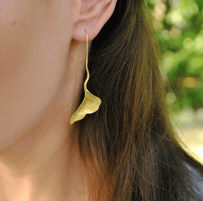 Ginkgo Leaf - Dangle Earrings