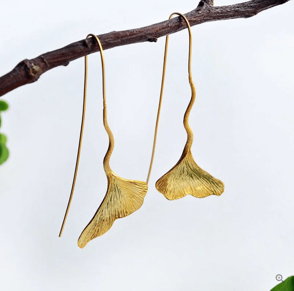 Ginkgo Leaf - Dangle Earrings