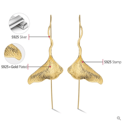 Ginkgo Leaf - Dangle Earrings