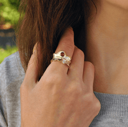 Tourmaline Leaf - Adjustable Ring