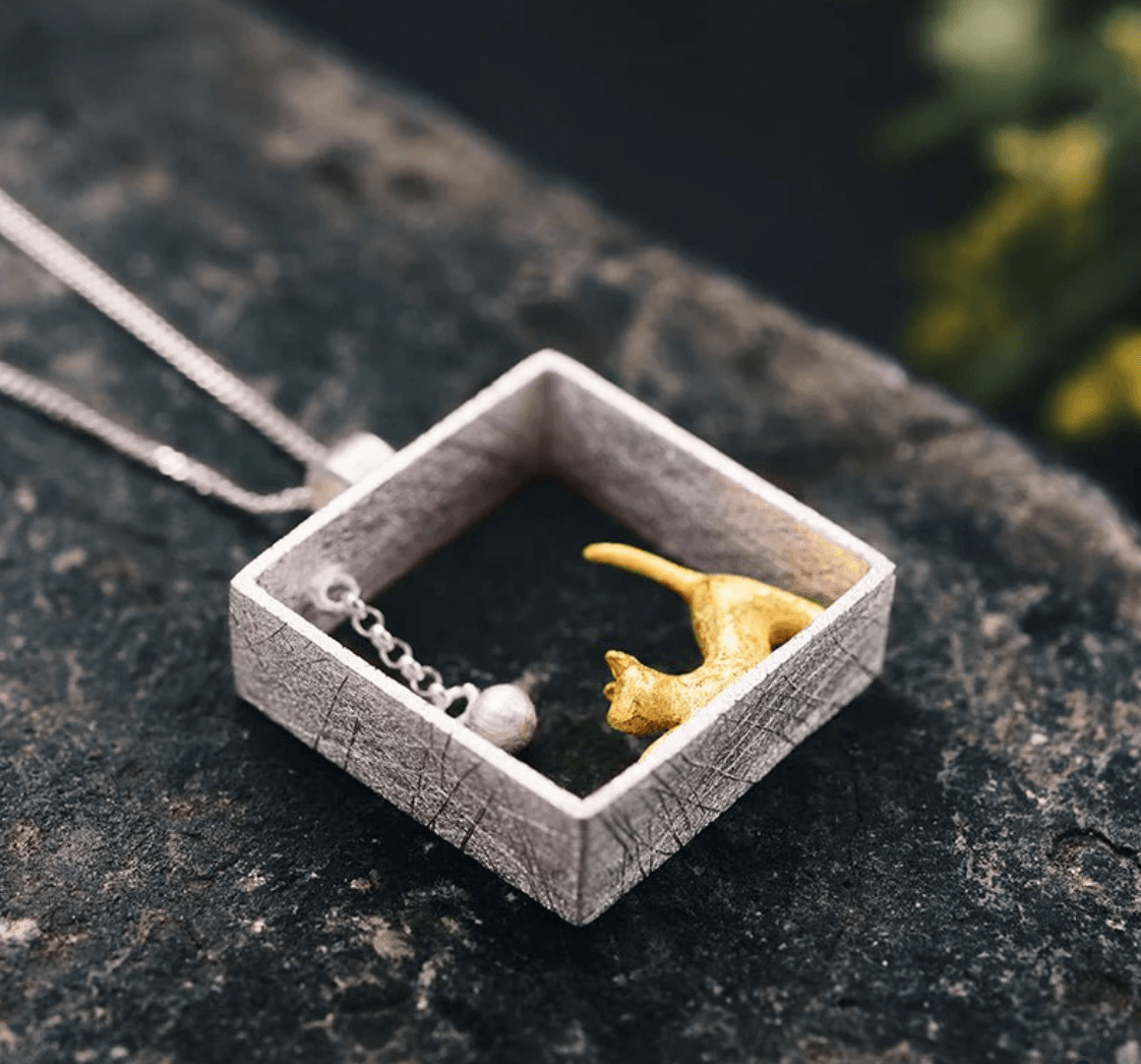 Playing Cat - Handmade Pendant