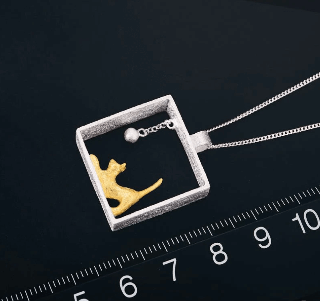 Playing Cat - Handmade Pendant