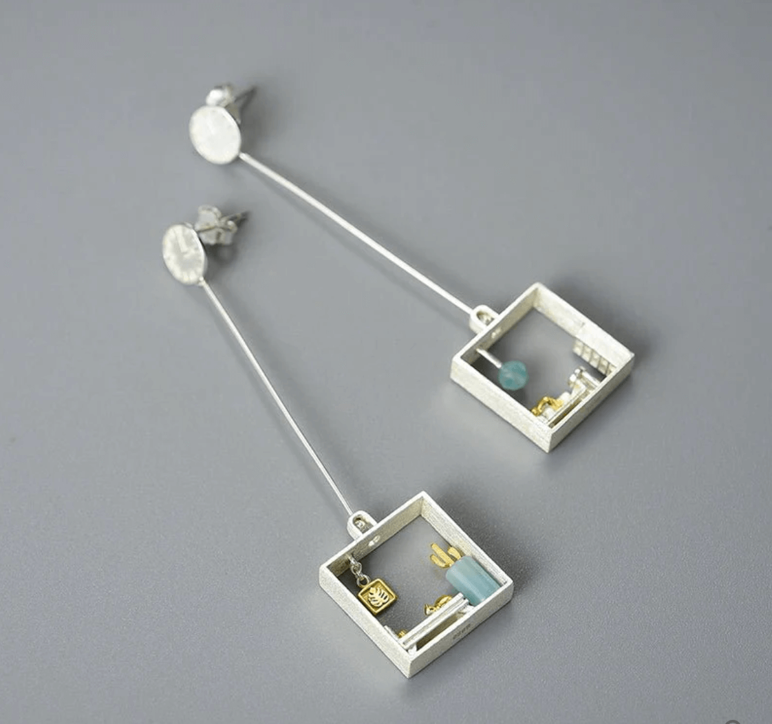 Lazy Cat - Dangle Earrings