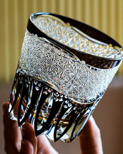 Edo Kiriko Crystal Whisky Glass - Aokiku Design