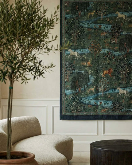 Medieval Modern Handmade Horse Animal Landscape Print Tapestry - 2026 Edition