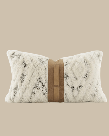 Modern Hand-Woven Merino Wool Lumbar Pillow