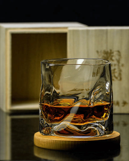 Edo Kiriko "Crumple Body" Whisky Glass - Authentic Japanese Artistry