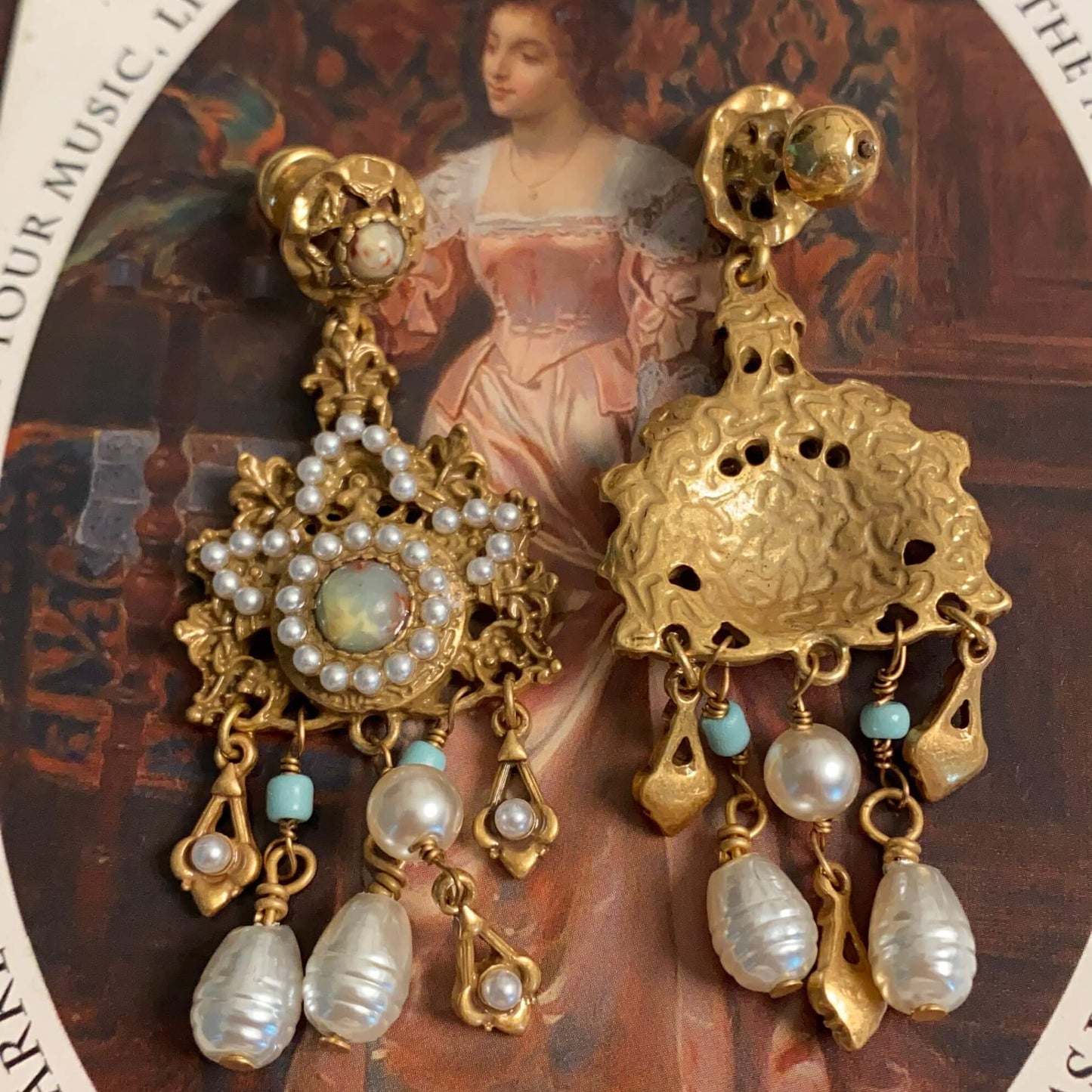 Elizabethan Baroque Pearl Antique Earrings