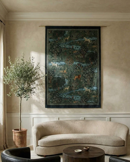 Medieval Modern Handmade Horse Animal Landscape Print Tapestry - 2026 Edition