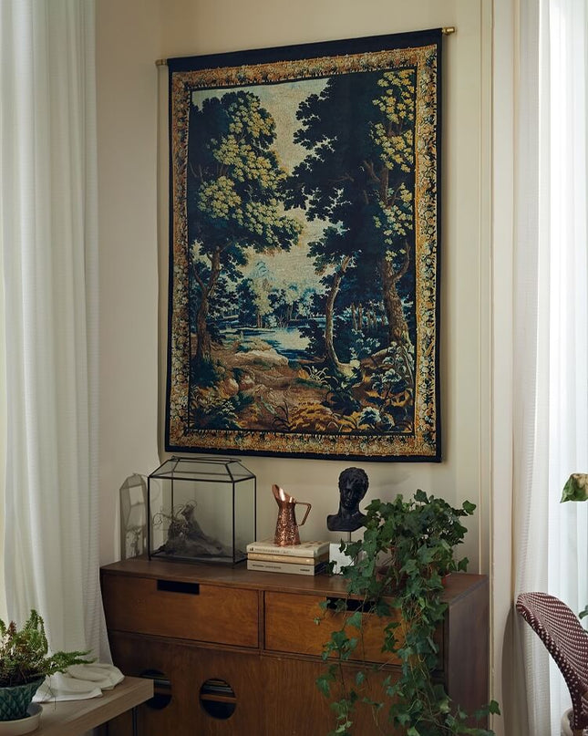 Medieval Modern Handcrafted Forest Living Room Tapestry