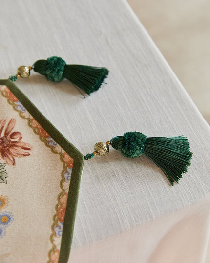 Christmas Camellia & Bird Cashmere Table Runner