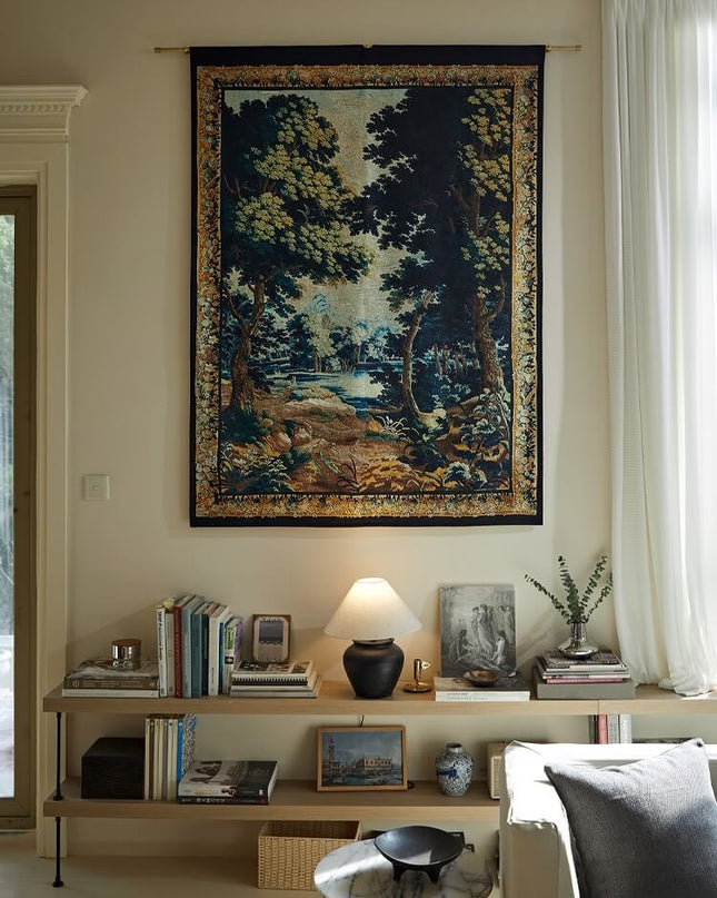 18th Century Medieval Handcrafted Forest Verdure Tapestry