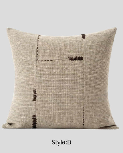 Antique Cotton Linen Tassel Throw Pillow Cover