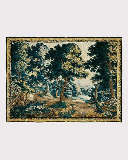 18th Century Medieval Handcrafted Forest Verdure Tapestry