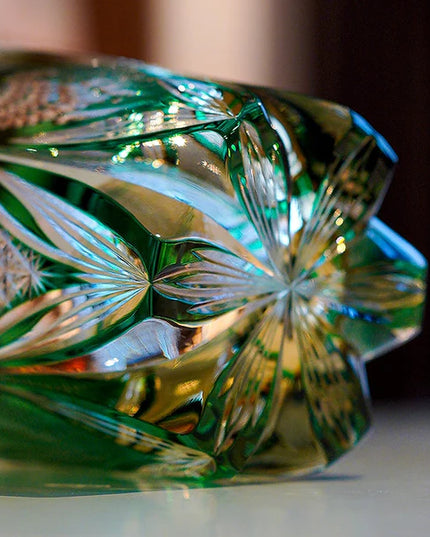 Edo Kiriko Whisky Glass – Emerald Peacock