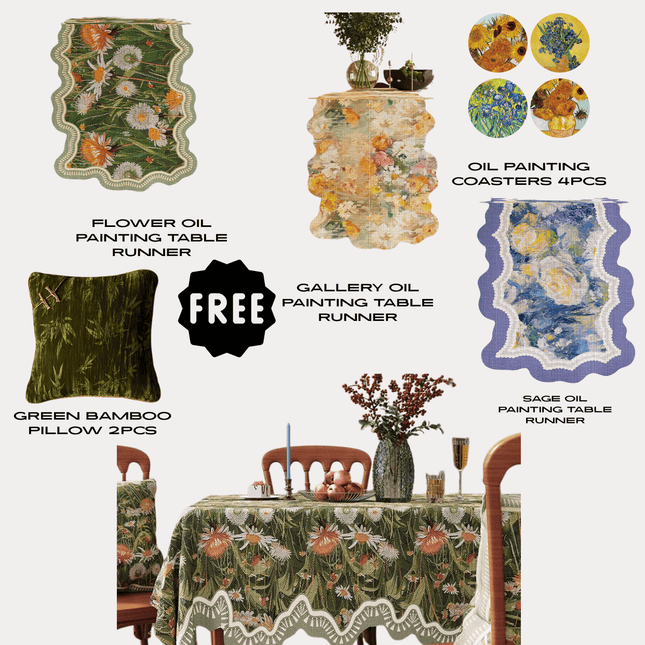 Limited Oil Painting Bundle- 2✖️Free Table Runner