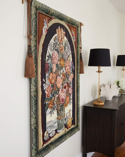 Ambrosius Bouquet Flower Belgian Jacquard French Dark Tapestry