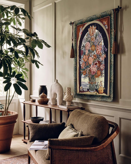 Ambrosius Bouquet Flower Belgian Jacquard French Dark Tapestry