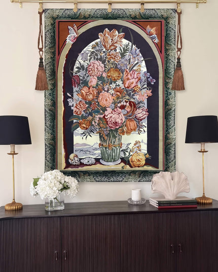 Ambrosius Bouquet Flower Belgian Jacquard French Dark Tapestry